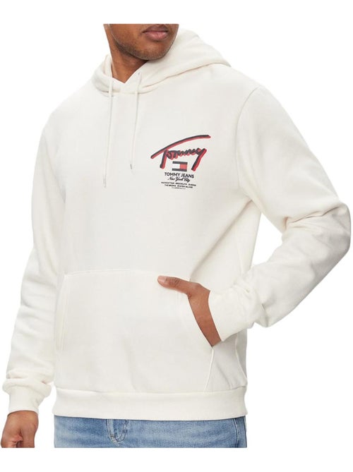 Tommy Hilfiger Heren Hoodie Wit - Regular Street Fit - Kiabi Tommy Hilfiger Heren Hoodie Wit - Regular Street Fit - Kiabi