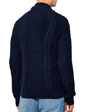 Tommy hilfiger heren kabelgebreide trui marineblauw