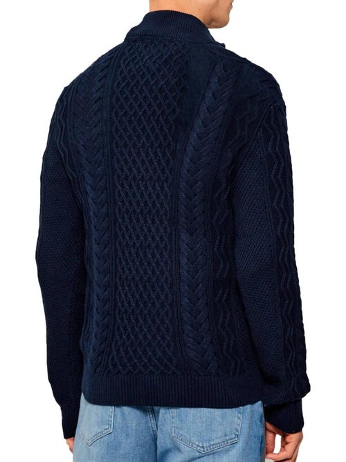 Tommy Hilfiger Heren Kabelgebreide Trui Marineblauw - Kiabi Tommy Hilfiger Heren Kabelgebreide Trui Marineblauw - Kiabi