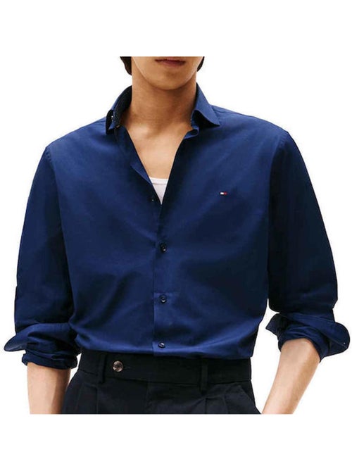 Tommy Hilfiger Heren overhemd - Marineblauw met contrast - Kiabi Tommy Hilfiger Heren overhemd - Marineblauw met contrast - Kiabi