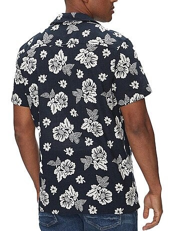 Tommy hilfiger heren overhemd met print - marineblauw