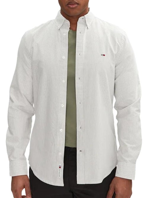 Tommy Hilfiger Heren Overhemd met Strepen Wit/Grijs - Kiabi Tommy Hilfiger Heren Overhemd met Strepen Wit/Grijs - Kiabi
