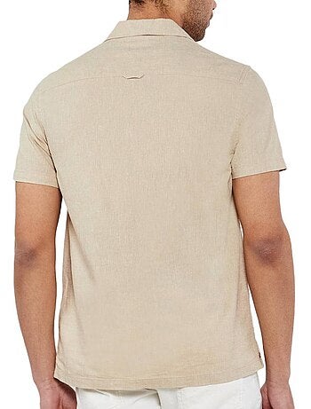 Tommy hilfiger heren overhemd van linnenmix - ecru aruba