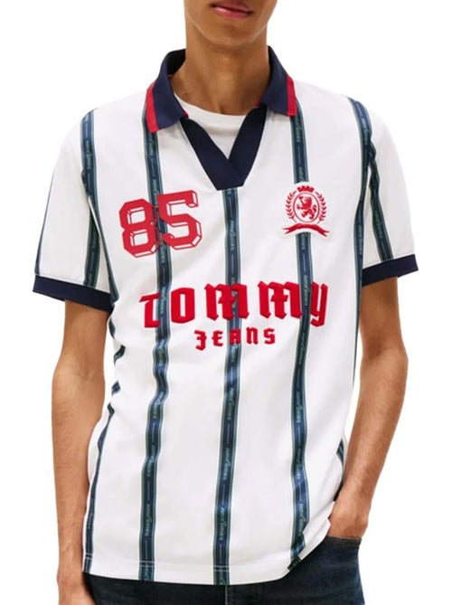 Tommy Hilfiger Heren Polo Wit/Zwart/Rood DM0DM22073 - Kiabi Tommy Hilfiger Heren Polo Wit/Zwart/Rood DM0DM22073 - Kiabi