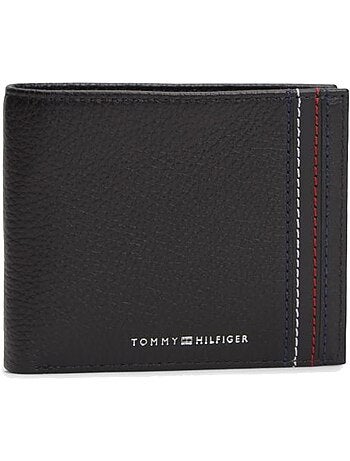 Tommy hilfiger heren portemonnee zwart leer met muntvak th central