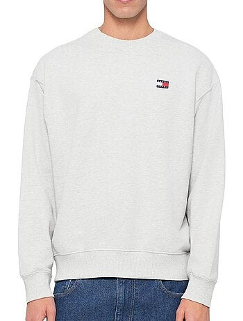 Tommy hilfiger heren sweatshirt grijs met badges