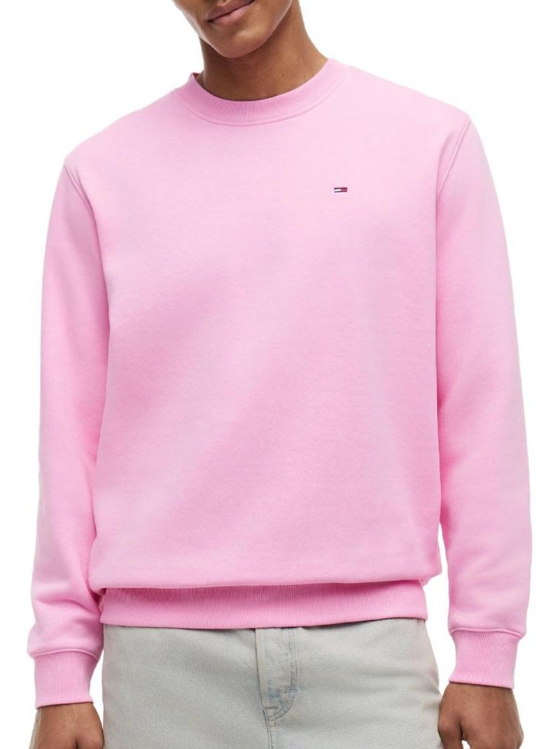 Tommy Hilfiger Heren Sweatshirt met Ronde Hals - Rode Vlag Collectie Roze - Kiabi