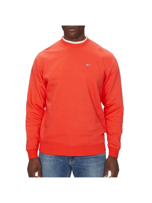 Tommy Hilfiger Heren Sweatshirt Oranje met Ronde Hals en Vlaglogo - Kiabi Tommy Hilfiger Heren Sweatshirt Oranje met Ronde Hals en Vlaglogo - Kiabi