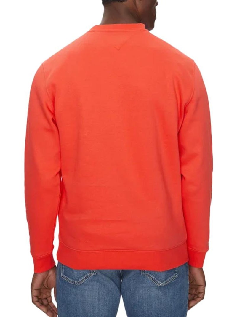 Tommy Hilfiger Heren Sweatshirt Oranje met Ronde Hals en Vlaglogo Oranje - Kiabi
