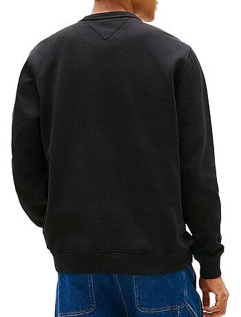 Tommy hilfiger heren sweatshirt zwart met badge crewneck