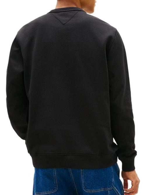 Tommy Hilfiger Heren Sweatshirt Zwart met Badge Crewneck - Kiabi Tommy Hilfiger Heren Sweatshirt Zwart met Badge Crewneck - Kiabi