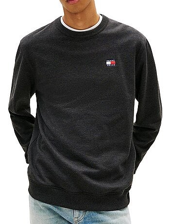 Tommy hilfiger heren sweatshirt grijs met badges