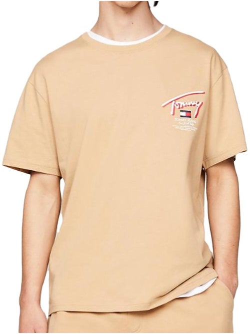 Tommy Hilfiger Heren T-shirt Beige DM0DM18574 - Kiabi Tommy Hilfiger Heren T-shirt Beige DM0DM18574 - Kiabi