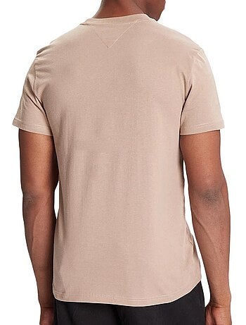 Tommy hilfiger heren t-shirt bruin met vlaglogo