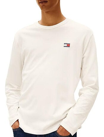 Tommy hilfiger heren t-shirt ecru met badge