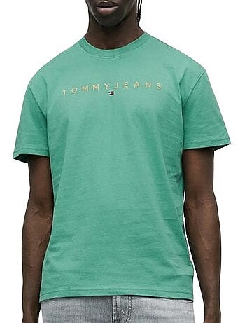 Tommy hilfiger heren t-shirt groen reg linearss