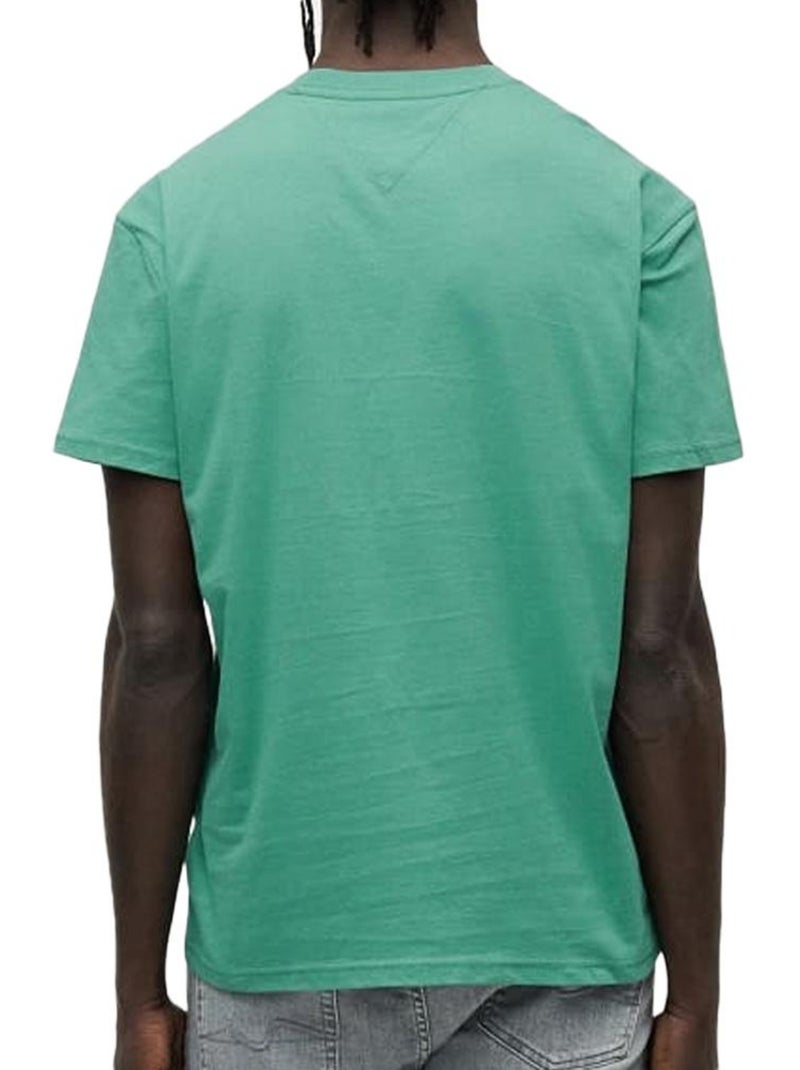 Tommy hilfiger heren t-shirt groen reg linearss Groen - Kiabi