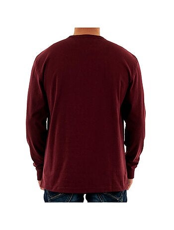 Tommy hilfiger heren t-shirt lange mouwen bordeauxrood reg badge
