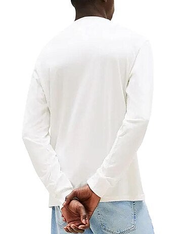Tommy hilfiger heren t-shirt lange mouwen wit borstlogo