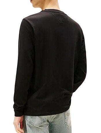 Tommy hilfiger heren t-shirt lange mouwen wit borstlogo