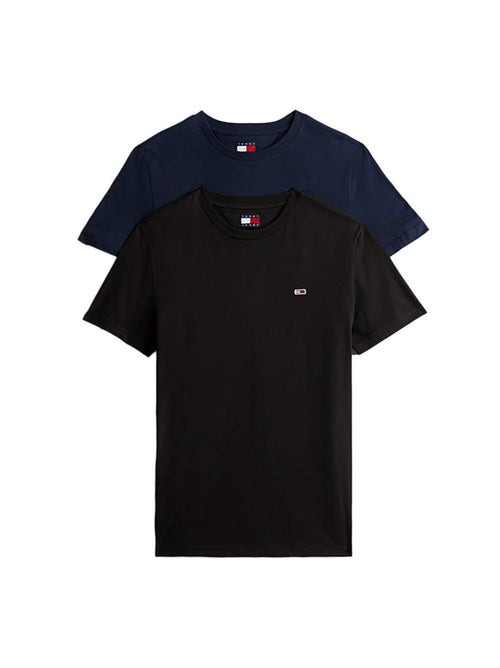Tommy Hilfiger Heren T-shirts Zwart/Marine - Set van 2 - Kiabi Tommy Hilfiger Heren T-shirts Zwart/Marine - Set van 2 - Kiabi