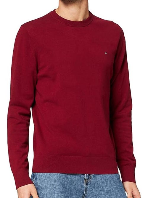 Tommy Hilfiger Heren Trui Bordeauxrood Pima Katoen MW0MW28047 - Kiabi Tommy Hilfiger Heren Trui Bordeauxrood Pima Katoen MW0MW28047 - Kiabi
