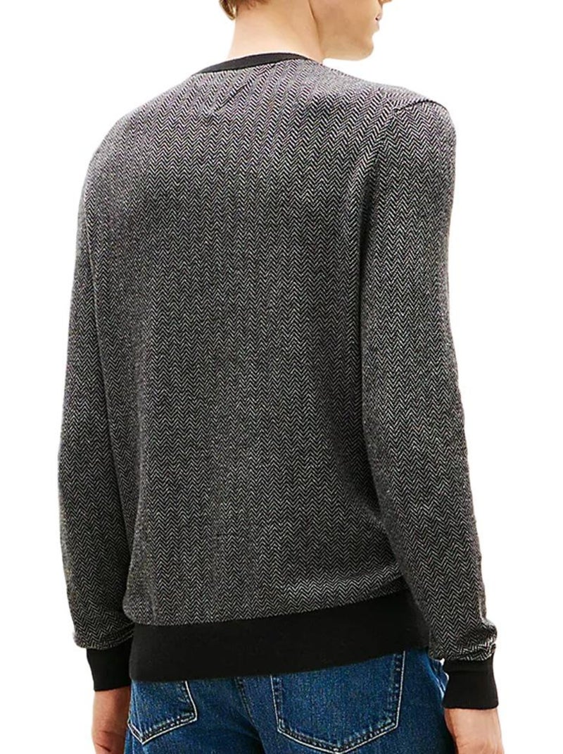 Tommy Hilfiger Heren Trui Grijs Pima Katoen Grijs Zwart - Kiabi