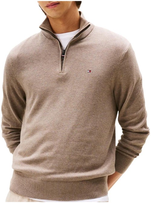 Tommy Hilfiger Heren Trui Pima Katoen Bruin - Kiabi Tommy Hilfiger Heren Trui Pima Katoen Bruin - Kiabi