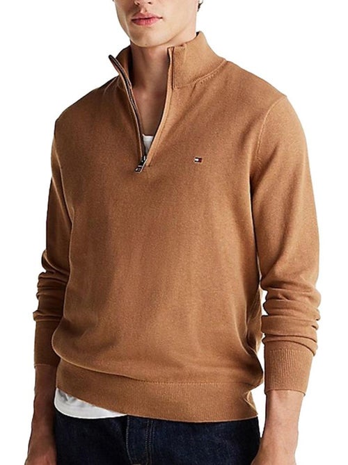 Tommy Hilfiger Heren Trui Pima Katoen Camel - Kiabi Tommy Hilfiger Heren Trui Pima Katoen Camel - Kiabi