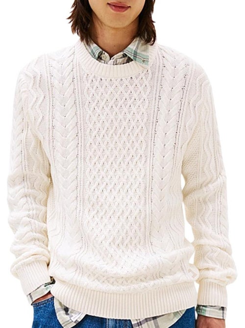 Tommy Hilfiger Heren Trui Wit DM0DM22101 - Kiabi Tommy Hilfiger Heren Trui Wit DM0DM22101 - Kiabi