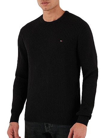 Tommy hilfiger heren trui zwart pima katoen mw0mw40449