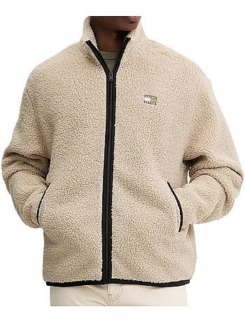 Tommy hilfiger sherpa vest groen voor heren met badge