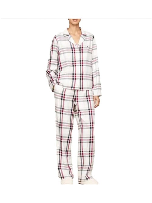 Tommy Hilfiger Heritage Damespyjama Wit/Marineblauw/Rood - Kiabi Tommy Hilfiger Heritage Damespyjama Wit/Marineblauw/Rood - Kiabi