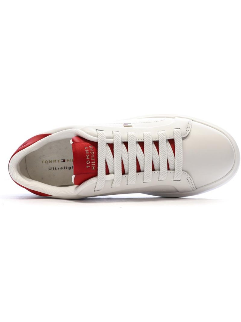 Tommy Hilfiger Icon Dames Sneakers Wit/Rood Beige - Kiabi