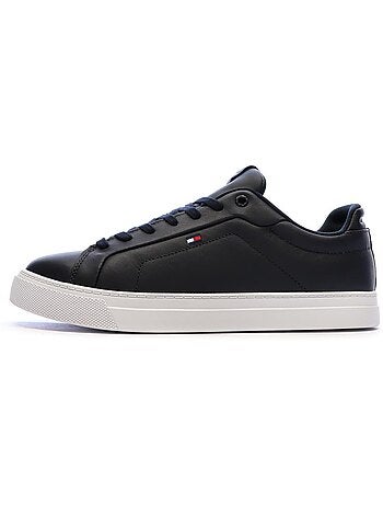 Tommy hilfiger icon court lth flag witte heren sneakers