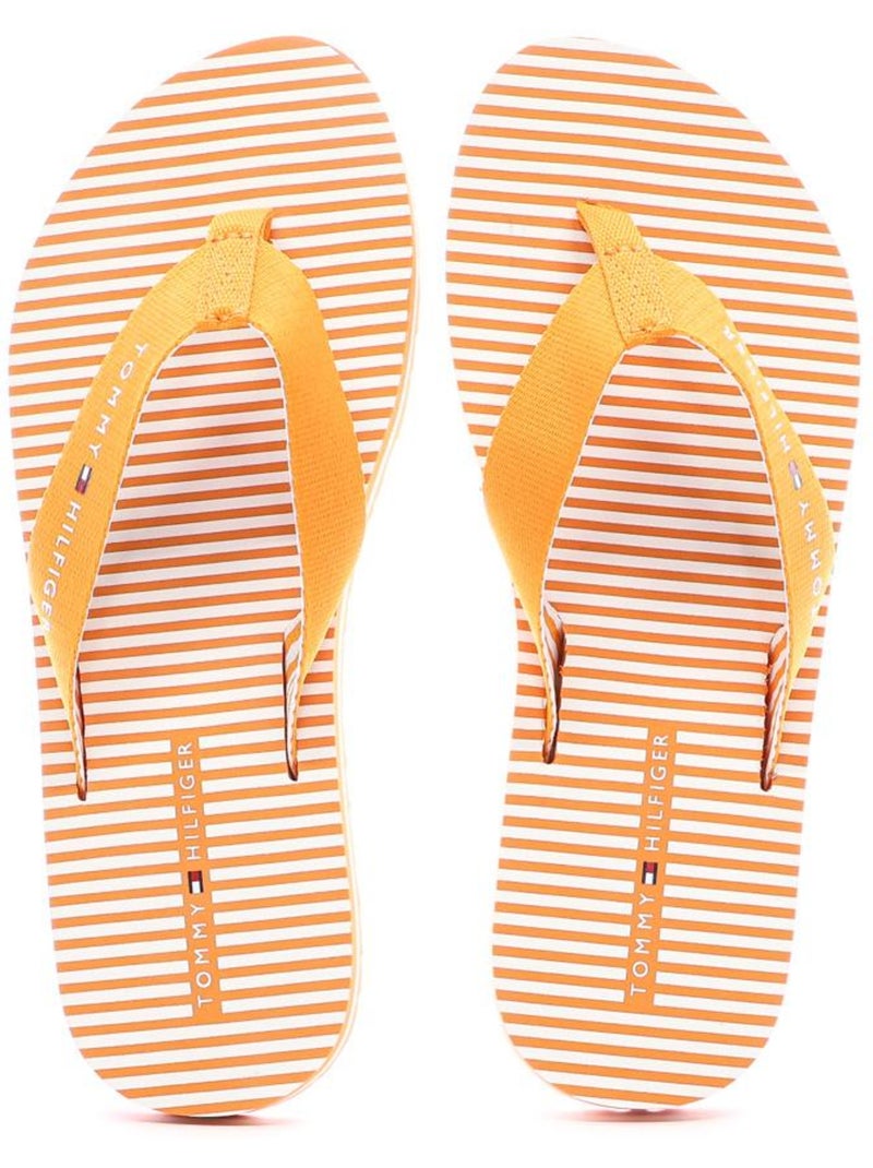 Tommy hilfiger ithaca dames slippers oranje/wit Oranje - Kiabi