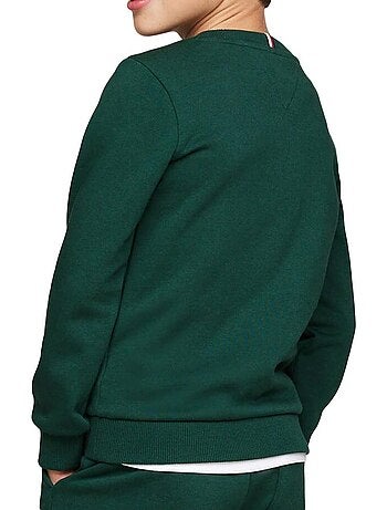Tommy hilfiger jongens groene hoodie met puff logo