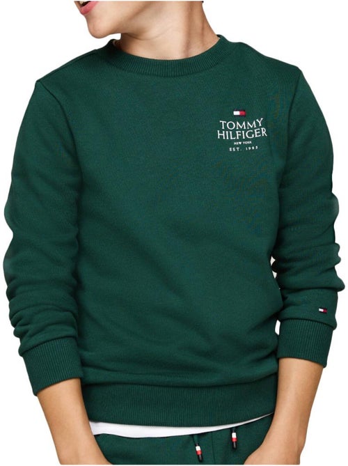 Tommy Hilfiger Jongens Groene Hoodie met Puff Logo - Kiabi Tommy Hilfiger Jongens Groene Hoodie met Puff Logo - Kiabi