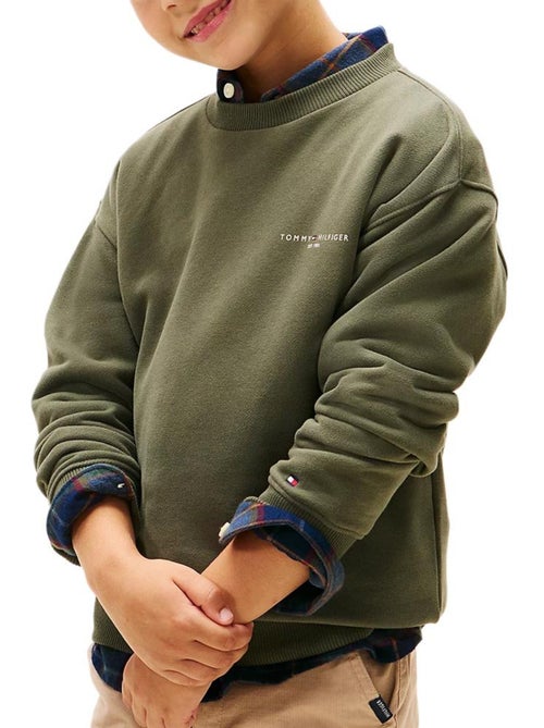 Tommy Hilfiger Jongens Sweatshirt Groen Mini Corp - Kiabi Tommy Hilfiger Jongens Sweatshirt Groen Mini Corp - Kiabi
