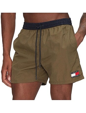 Tommy hilfiger kaki zwemshort met trekkoord voor heren