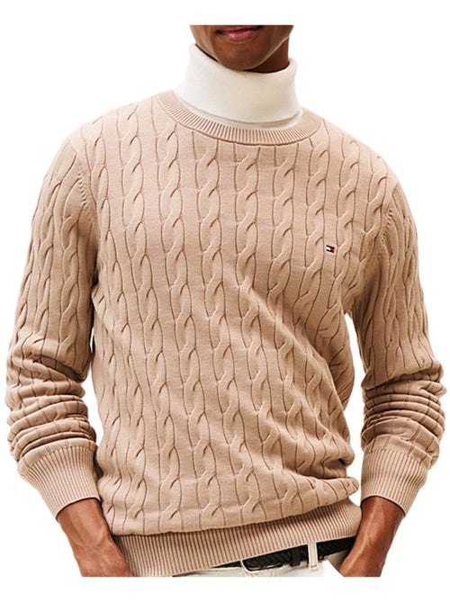 Tommy Hilfiger Klassieke Beige Heren Trui - Kiabi Tommy Hilfiger Klassieke Beige Heren Trui - Kiabi