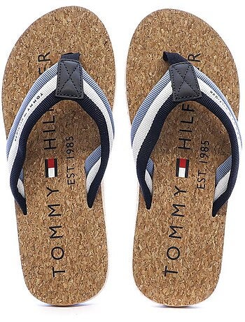 Tommy hilfiger kurk strand slippers voor heren - blauw