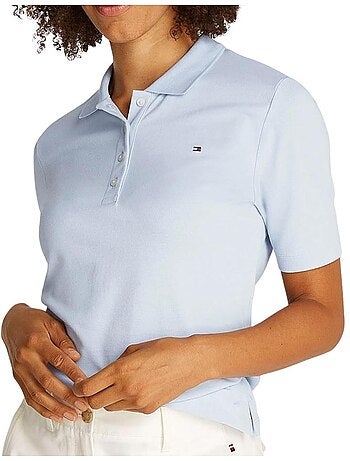 Tommy hilfiger lichtblauwe polo voor dames 43224