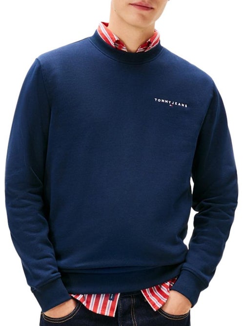 Tommy Hilfiger Linear Crew Heren Sweatshirt Marineblauw - Kiabi Tommy Hilfiger Linear Crew Heren Sweatshirt Marineblauw - Kiabi