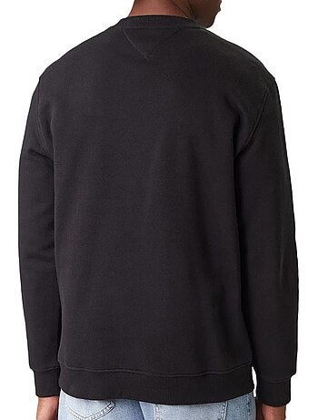 Tommy hilfiger linear crewneck sweatshirt zwart voor heren