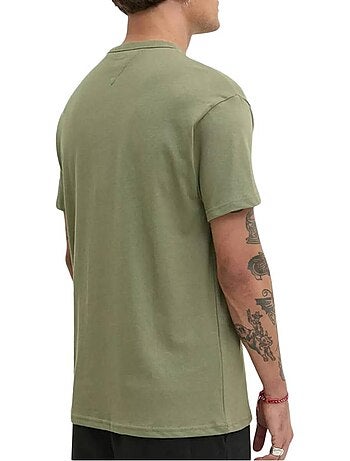 Tommy hilfiger linear0 kaki t-shirt voor heren