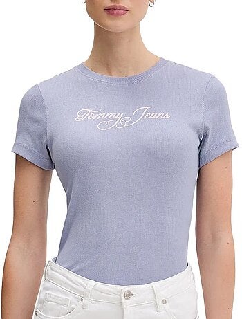 Tommy hilfiger dames t-shirt beige dw0dw21838