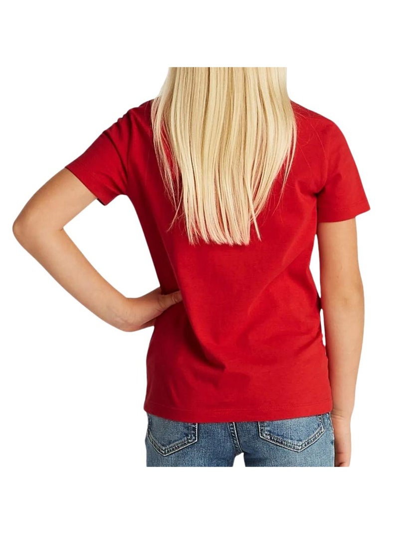 Tommy Hilfiger Meisjes T-shirt Rood met Script Logo Rood - Kiabi