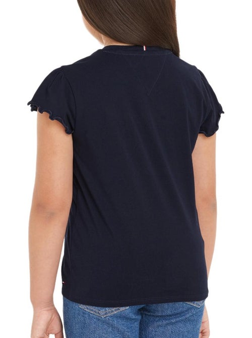 Tommy Hilfiger Meisjes T-shirt Zwart met Bloemenprint - Kiabi Tommy Hilfiger Meisjes T-shirt Zwart met Bloemenprint - Kiabi