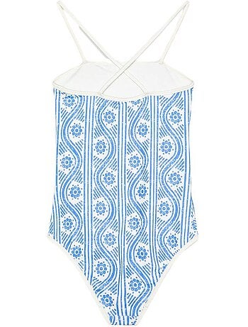 Tommy hilfiger meisjes zwempak wit/blauw ug0ug00802